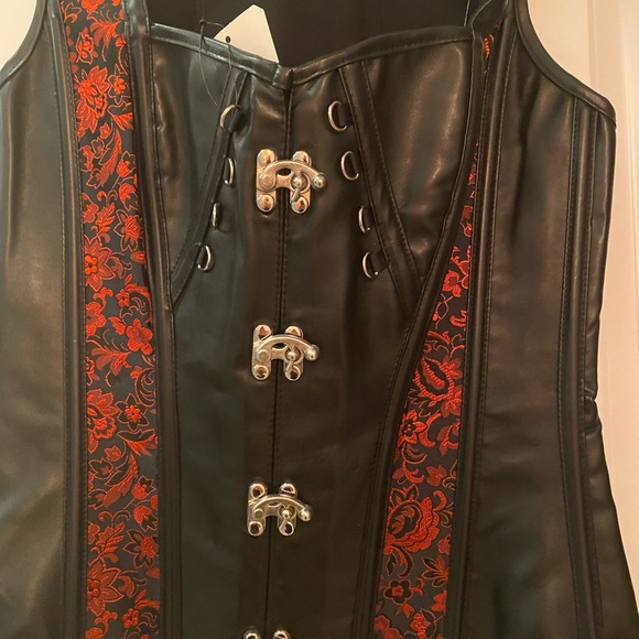 NWT Sexy Racerback faux leather Corset - Picture 4 of 6